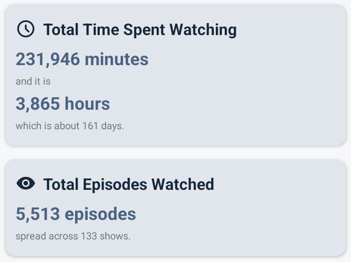 My watching stats
